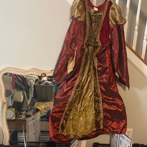 Elegant Gold and Red Kids Costume